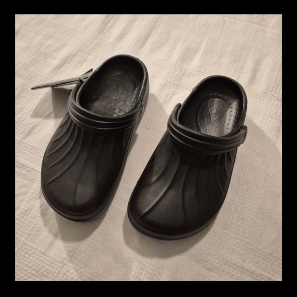 Safe T Step black clogs women's 5 Men's 3 black New in box